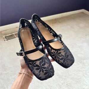 Elegant Black Lace Mary Jane Shoes